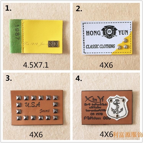 厂家直销PU皮皮标、仿真皮标、金属皮标